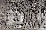 Détail guerrier (bas relief) Bayon Angkor-Thom, Cambodge.