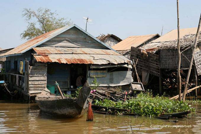 Maison de pêcheur sur le lac Tonlé Sap - Cambodge