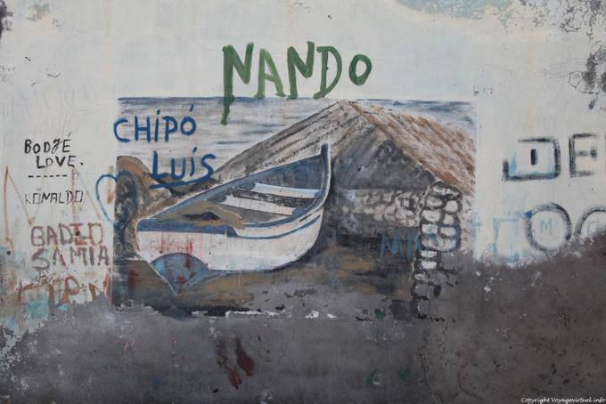 Fogo, Sao Jorge Salinas, peintures de pêche - Cap Vert