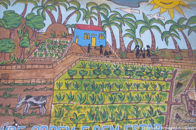 Gros plan sur oeuvre, São Vicente, avenida Marginal, Mindelo - Cap Vert