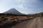 Fogo, Cha de Caldeiras, volcan sur le chemin, Cap Vert.