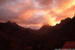 Santo Antão, Ribeira Grande, rougeoiement Solaire, Cap Vert.