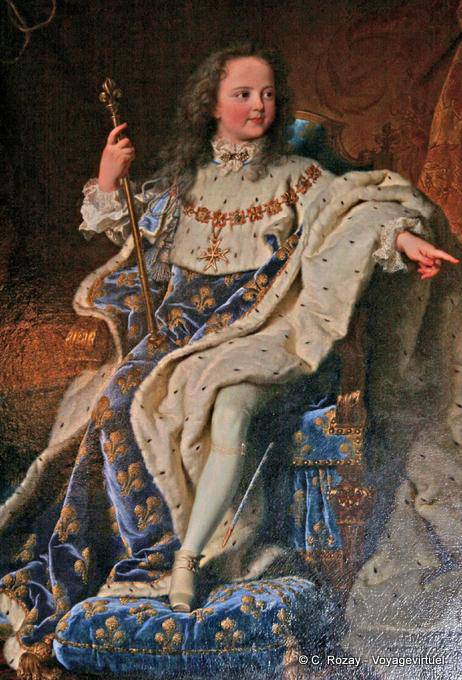 Portrait de Louis XV  en tenue de sacre dans la première antichambre de la Dauphine, Versailles