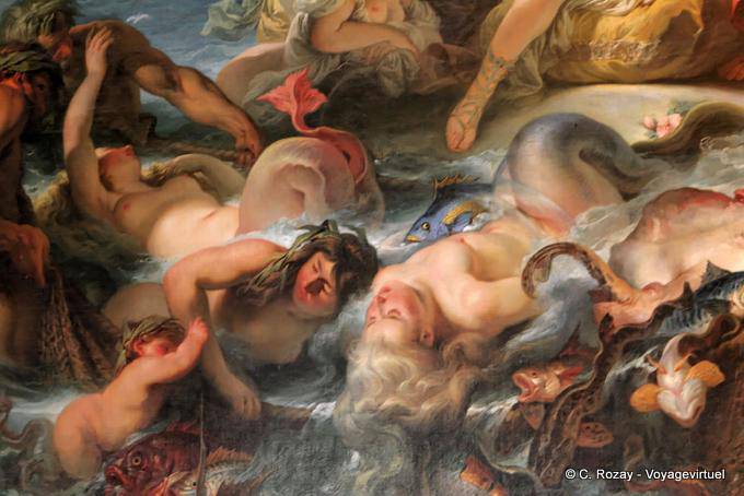 Fragment du Triomphe d'Aphitrite ou la Pêche de Gabriel Doyen, Petit Trianon, Versailles