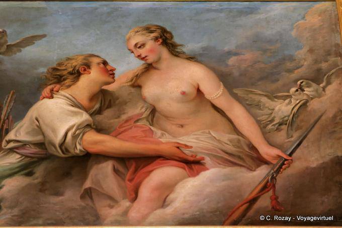 Vénus et Adonis par Clément Belle, 1772, Petit Trianon, Versailles