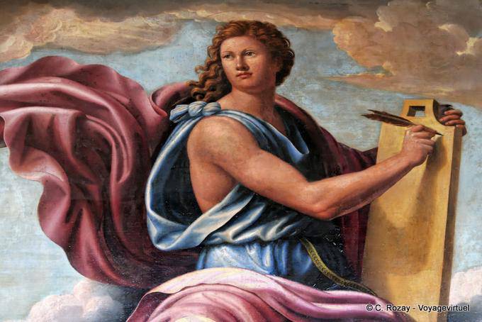 Fragment du tableau le Roi David jouant de la harpe du Dominiquin, Versailles