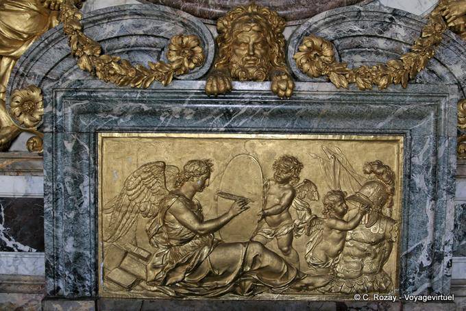 Salon de la Guerre, Clio écrit l'histoire du Roi, Versailles