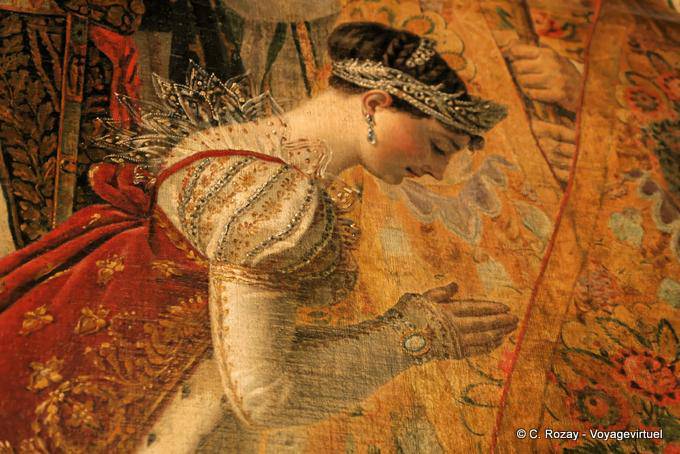 Détail, Impératrice durant son sacre, Salle du Sacre, Versailles