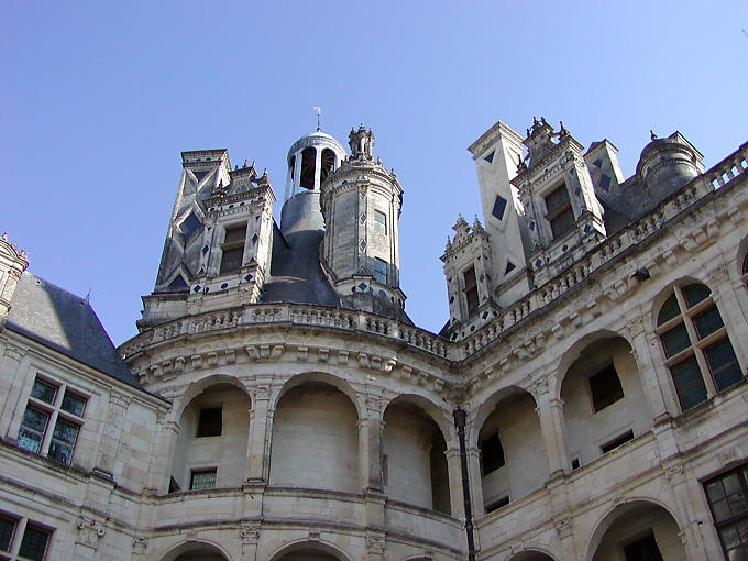 Perspective d'angle, Château de Chambord, France.