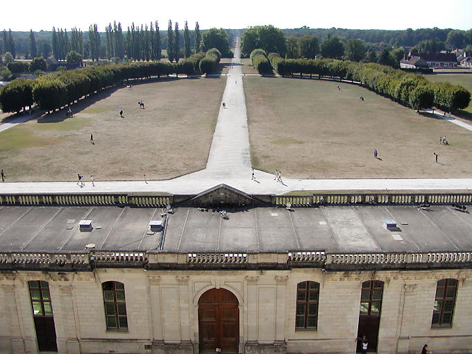 Perspective du parc, Château de Chambord, France.
