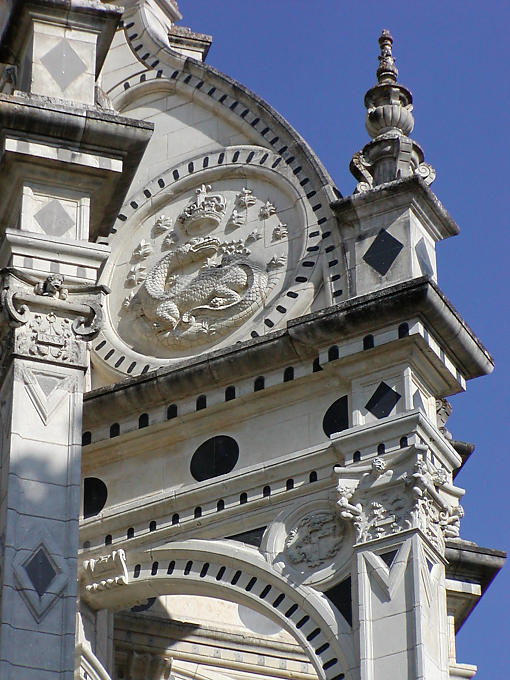 Blason de François 1er, Chambord, France.