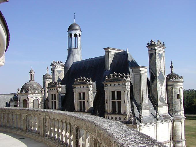 Sur la terrasse à l’italienne, Chambord, France.