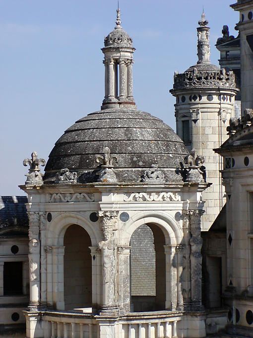 Tourelle aux caryatides, Chambord, France.