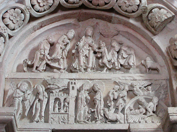 Tympan sud du narthex, Vézelay, France.