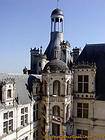 Chambord, vue extérieure de l'escalier, France.