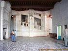 Chambord, vue sur escalier dessiné par Léonard de Vinci, France.