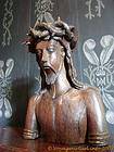 Christ à couronne d'épines en bois, Chenonceau, France.