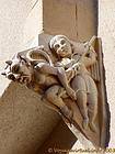 Chasse au diable, sculpture, Vézelay, France.