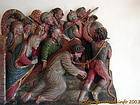 La Galerie, sculpture en bois polychrome, Villandry, France.