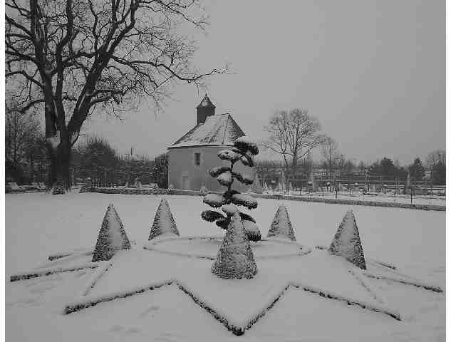 Hâvre, Jardin architectural sous la neige, Chateau de la Balinière
Mots-clés: Chateau-de-la-Balinière