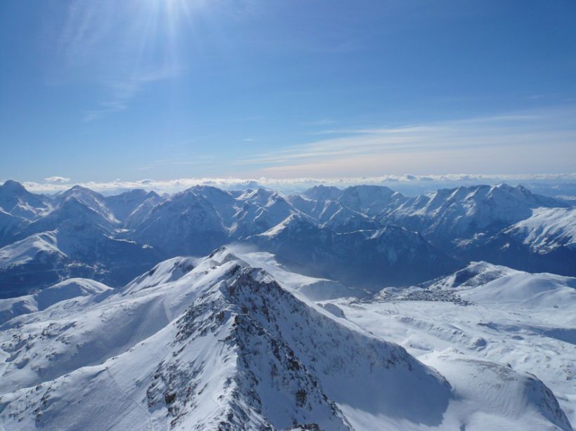 Panorama vers l'Alpe d'Huez février 2008
