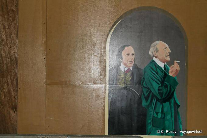 Avignon, peintures murales de célébres acteurs, Provence, France