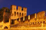 Les remparts en nocturne, Avignon by night, France.