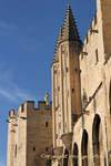 Perspective de la façade ouest, Palais des Papes, Avignon, France.