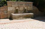 Grimaud, fontaine aux lions, France.