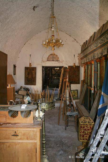Anopoli Aradena intérieur de la chapelle - Crète, Grèce