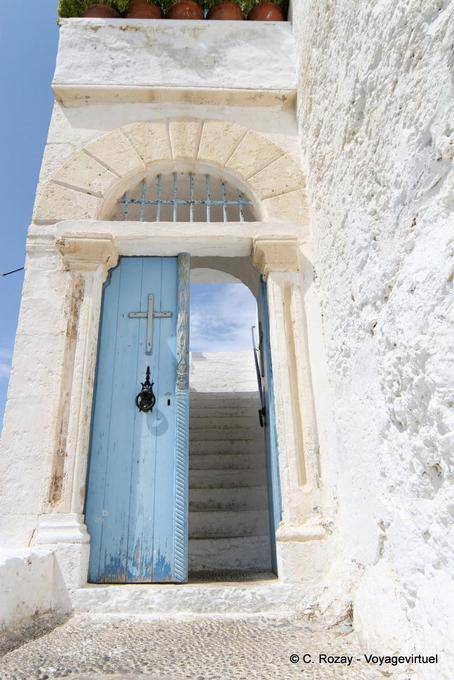 Porte de l'entrée principale du monastère Chryssoskalitissa - Crète, Grèce