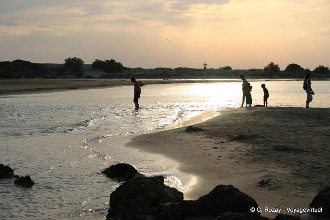 Trempette au couchant, Elafonissi - Crète, Grèce