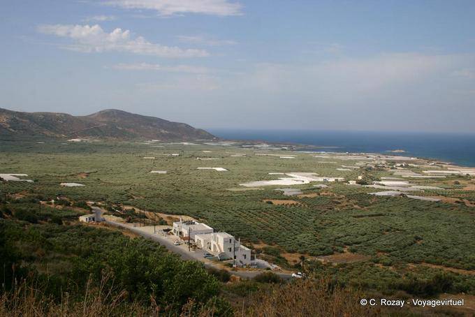 Cultures dans la plaine de Falasarna - Crète, Grèce