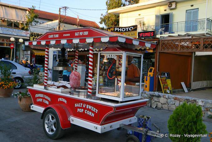 Vendeur de pop-corn et sucreries, Georgioupoli - Crète, Grèce