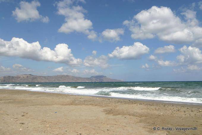 Grande plage Kolpos Almirou, Georgioupoli - Crète, Grèce