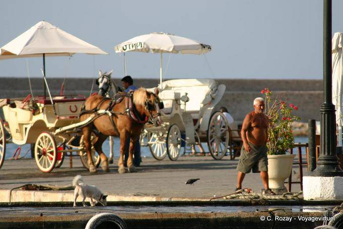 Calèches in Chania (La Canée) - Crète, Grèce