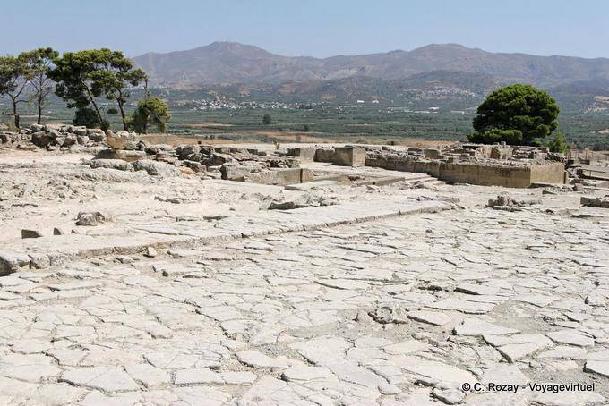 Pavage du sol relativement bien conservé du Palais de Phaistos - Crète, Grèce