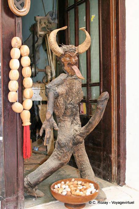 Réthymnon, représentation d'un Priape diabolique avec phallus turgescent - Crète, Grèce