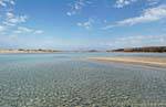 Langue de sable dans le lagon, Elafonissi, Crète.