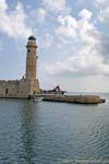 Réthymnon, le phare vénitien au bout de la jetée du port, Crète.