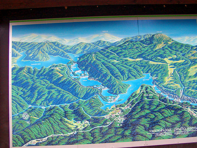 Plan du Parc national des lacs de Plitvice - Croatie