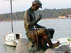Statue du pêcheur, Krk, Njivice, Croatie.