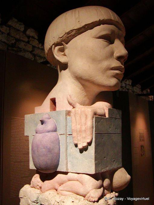 Buste moderne, culture amérindienne Taïnos, musée archéologique, Altos de Chavón - Rép. Dominicaine