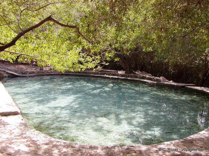 Piscine naturelle Azufrada aux eaux fraiches et soufrées, Enriquillo - Rép. Dominicaine