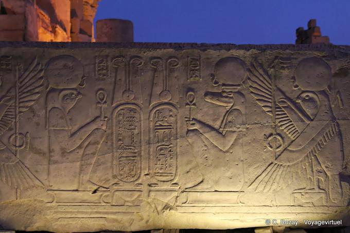 Architrave, Horus et Sobek, temple de Kôm Ombo - Égypte