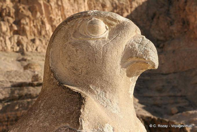 Profil du faucon Horus, temple d'Hatchepsout - Égypte