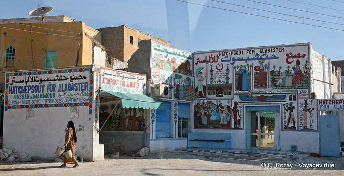 Peinture sur façade, Qurna, Hatchepsout for alabaster - Égypte