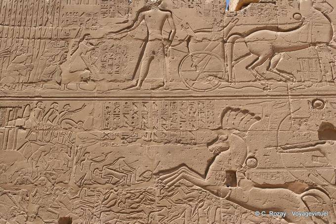 Scènes de guerre, Sethy 1er, temple de Karnak - Égypte