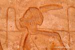Fragment d'une frise du Temple du Soleil à Ramsès II (gros plan), Abou Simbel, Egypte.