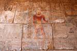 Chapelle d'Hatchepsout, relief en couleur, temple de Karnak, Egypte.
